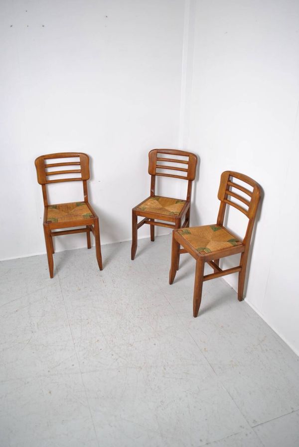 3 chaises style Pierre Cruege 1950