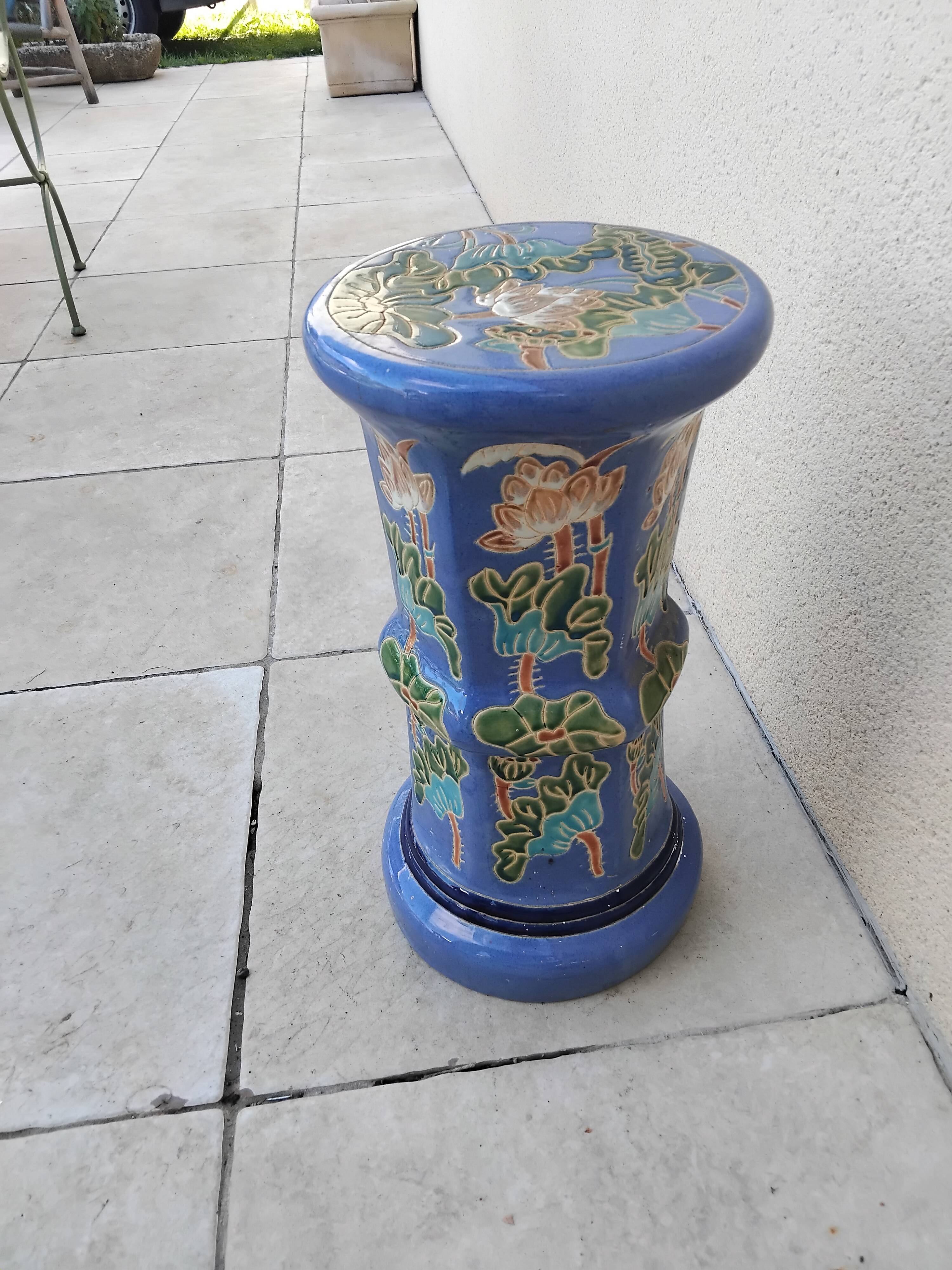 Colonne, porte-plante en céramique, années 80