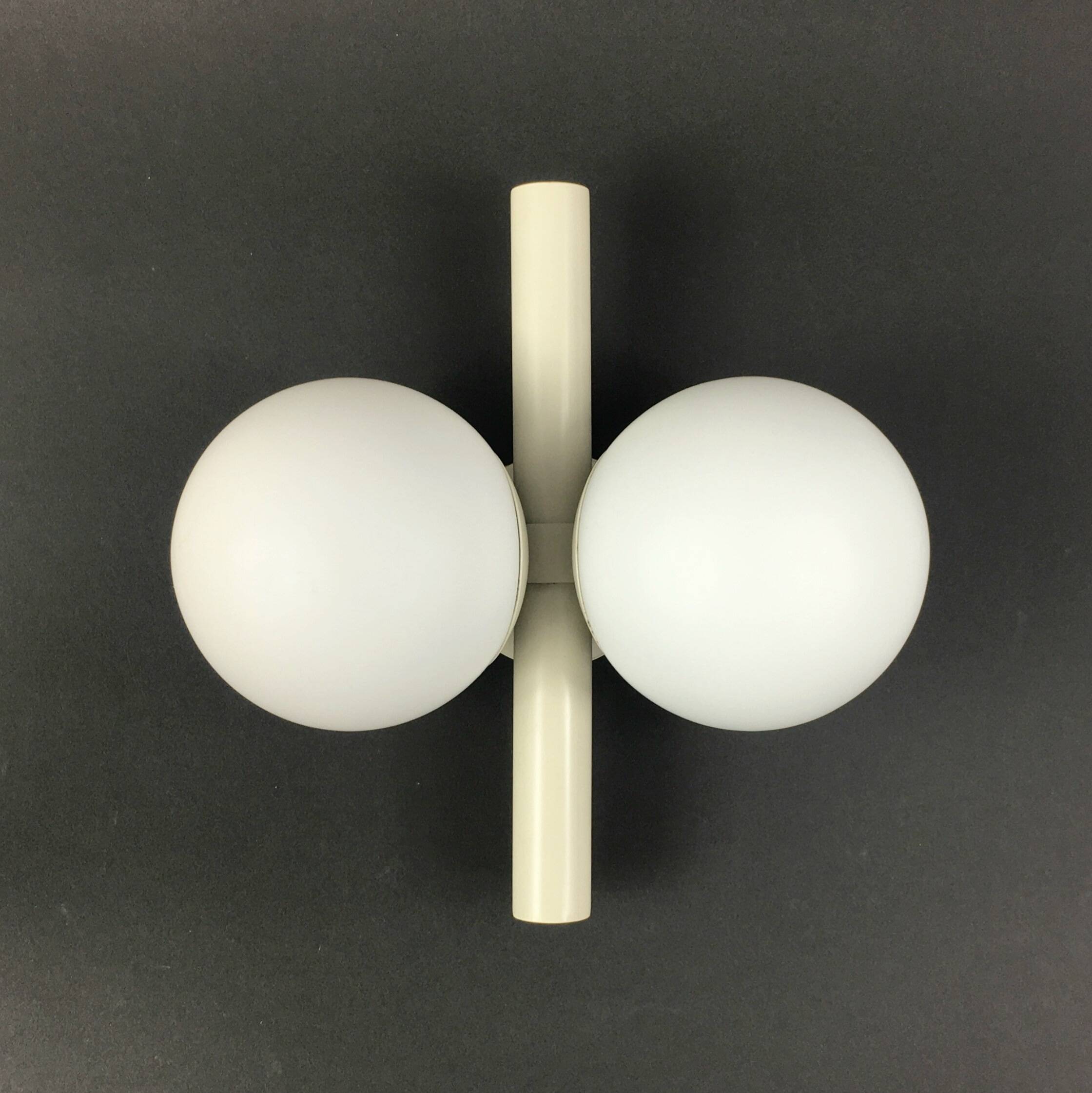 Mid Century Space Age Opaline Glass Wall Lamp from Kaiser, Germany, 1960s