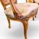 Pair of Louis XV cabriolet armchairs in floral fabric