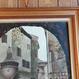 Oil on canvas Lainas Fontaine Saint Paul de Vence signed framed 72 X 62