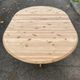 Extendable round dining table with central leg renovated in raw solid wood 105cm