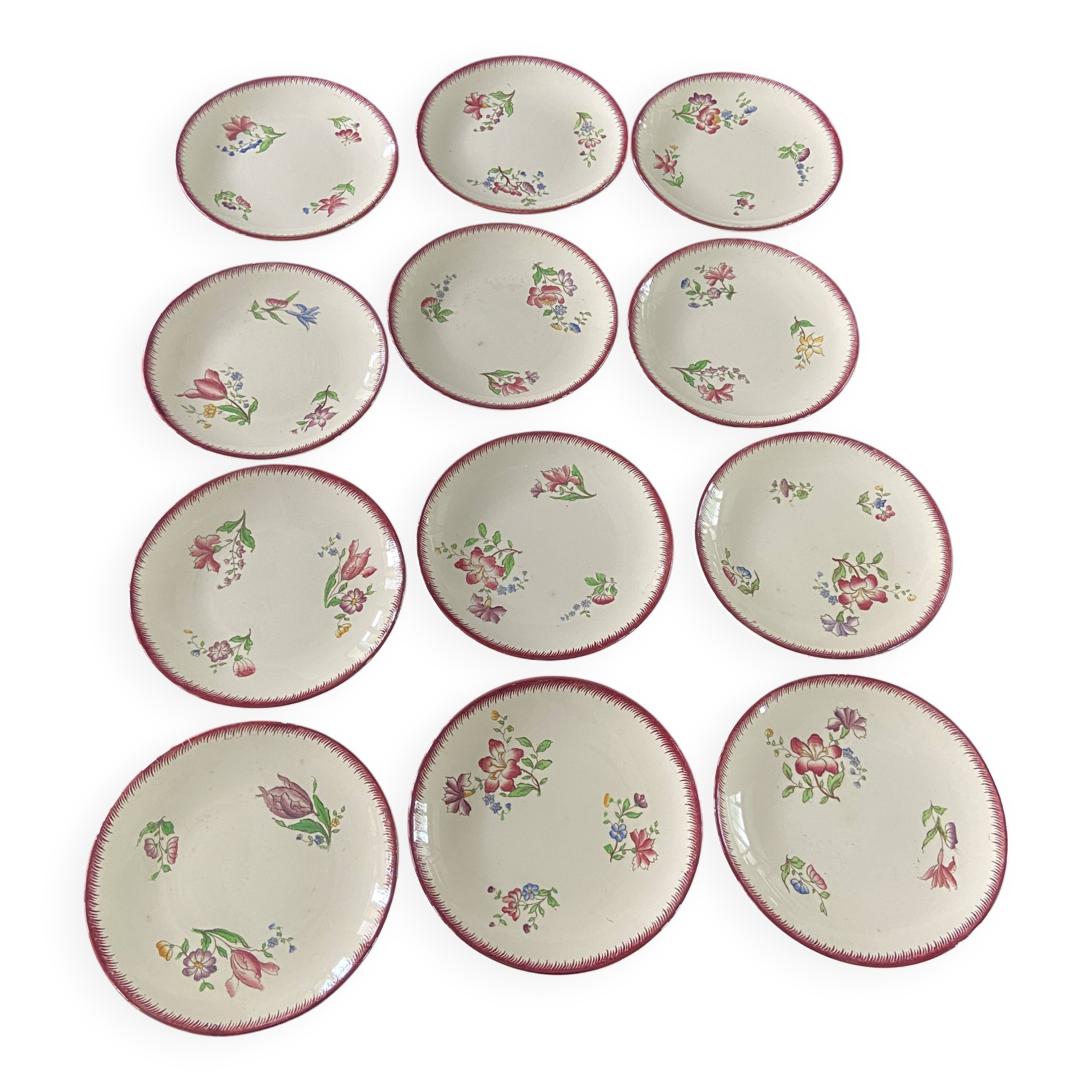 12 Digoin Sarreguemines "Strasbourg" pattern dinner plates