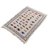 White moroccan carpet in wool 94x140cm