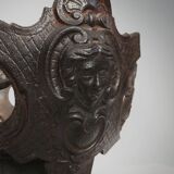 Cast Iron planter decorated with masks and lion paws, France 1850s