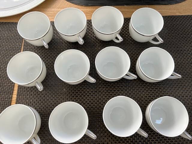 Bernardaud Limoges table service platinum model, 45 pieces