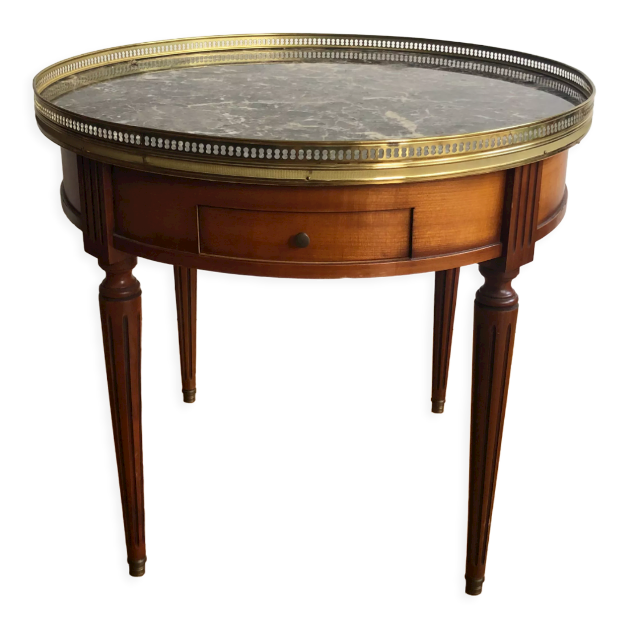 Bouillotte table with grey marble