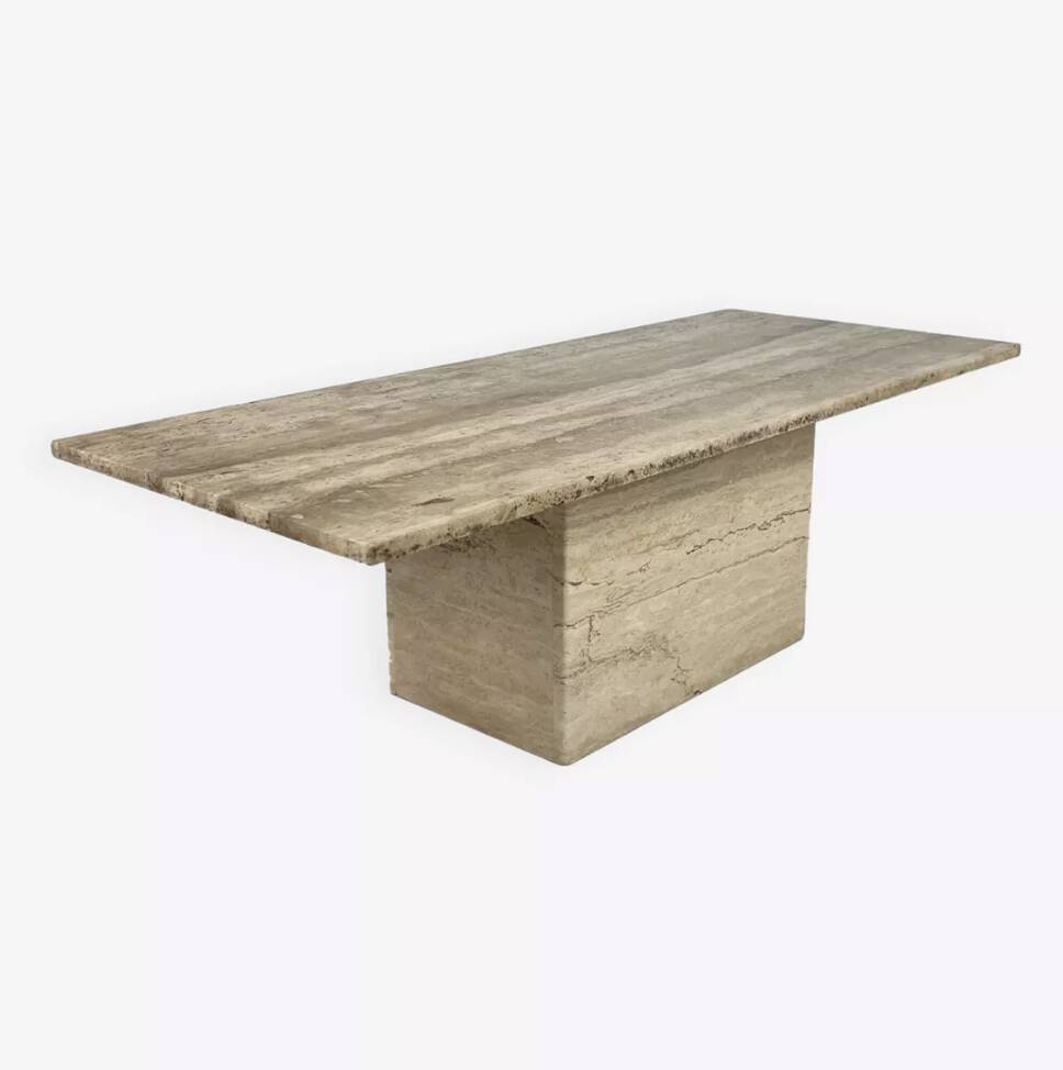 Vintage Travertine Coffee Table, Italy, 1970s