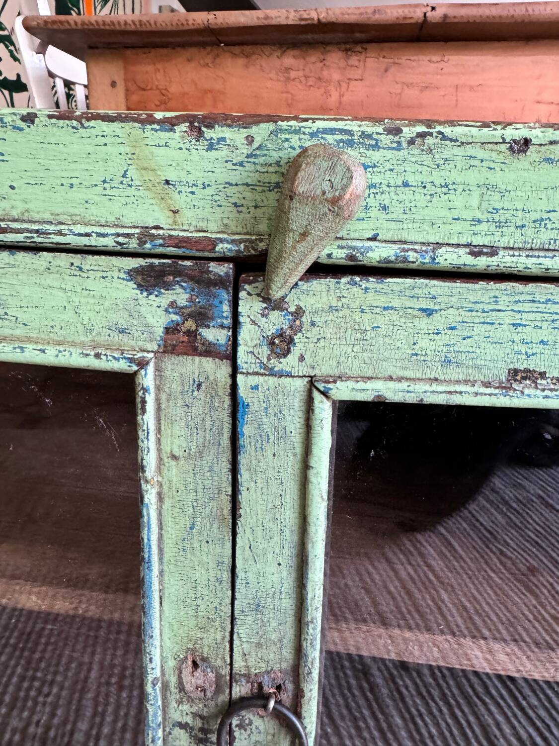 Small old Burmese piece of furniture in solid teak
