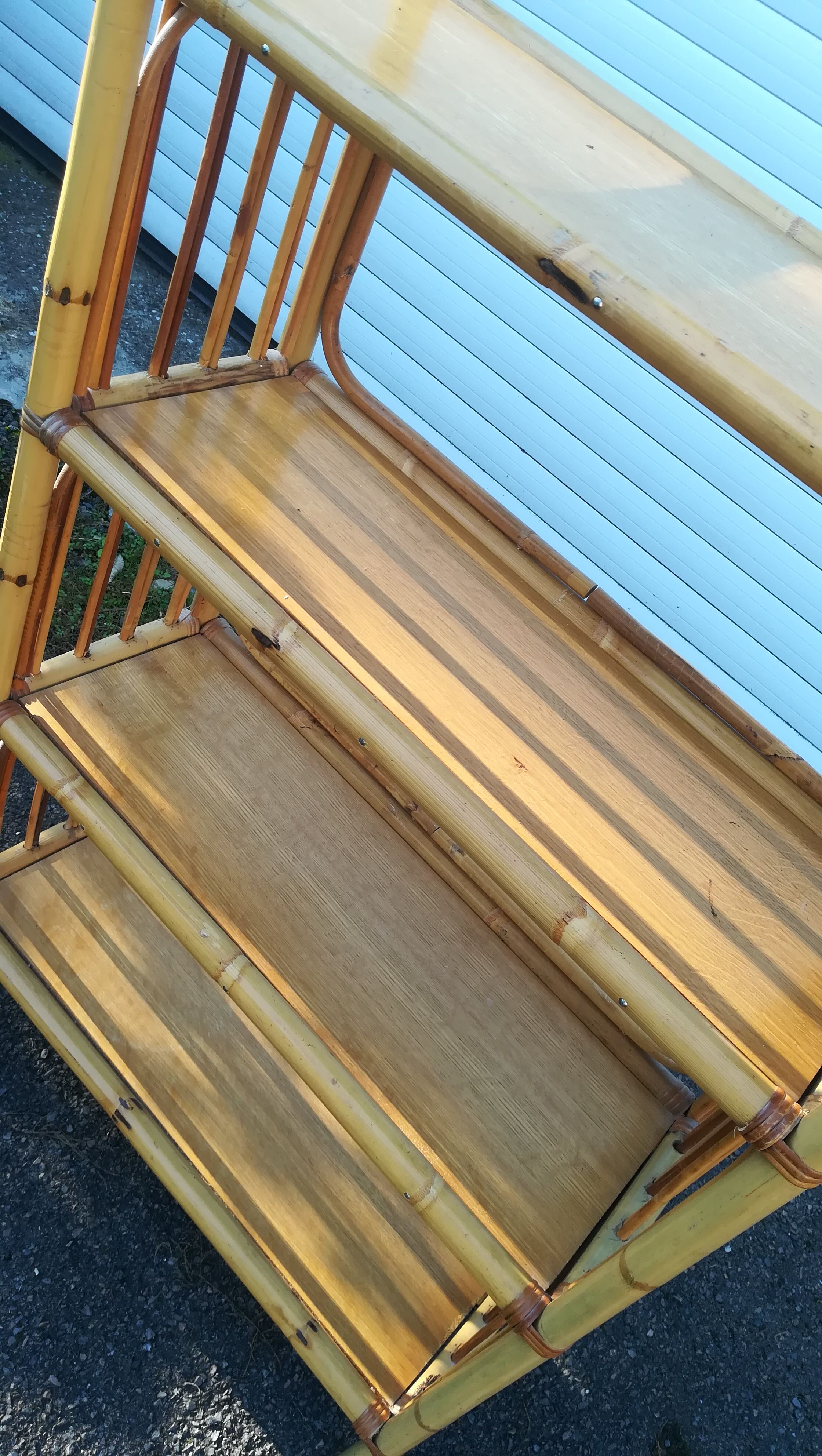 Vintage rattan shelf