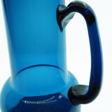 Pichet en verre bleu Kastrup Holmegaard par Jacob Bang