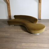 Vladimir Kagan serpentine sofa in velvet for Directional USA 1999