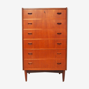 Scandinavian midcentury teak chest of drawers