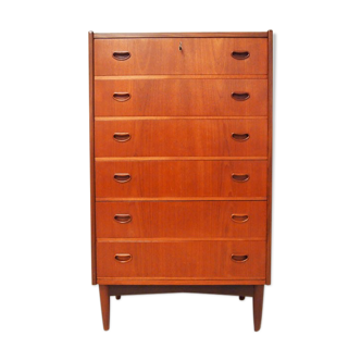 Scandinavian midcentury teak chest of drawers