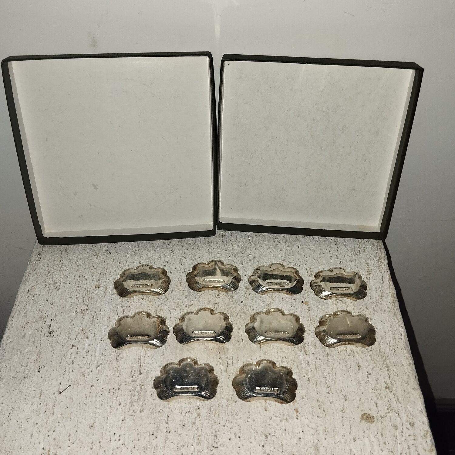 10 Christofle silver-plated knife rests