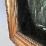 Set vintage original velvet flower oil painting, pair of flower still life art