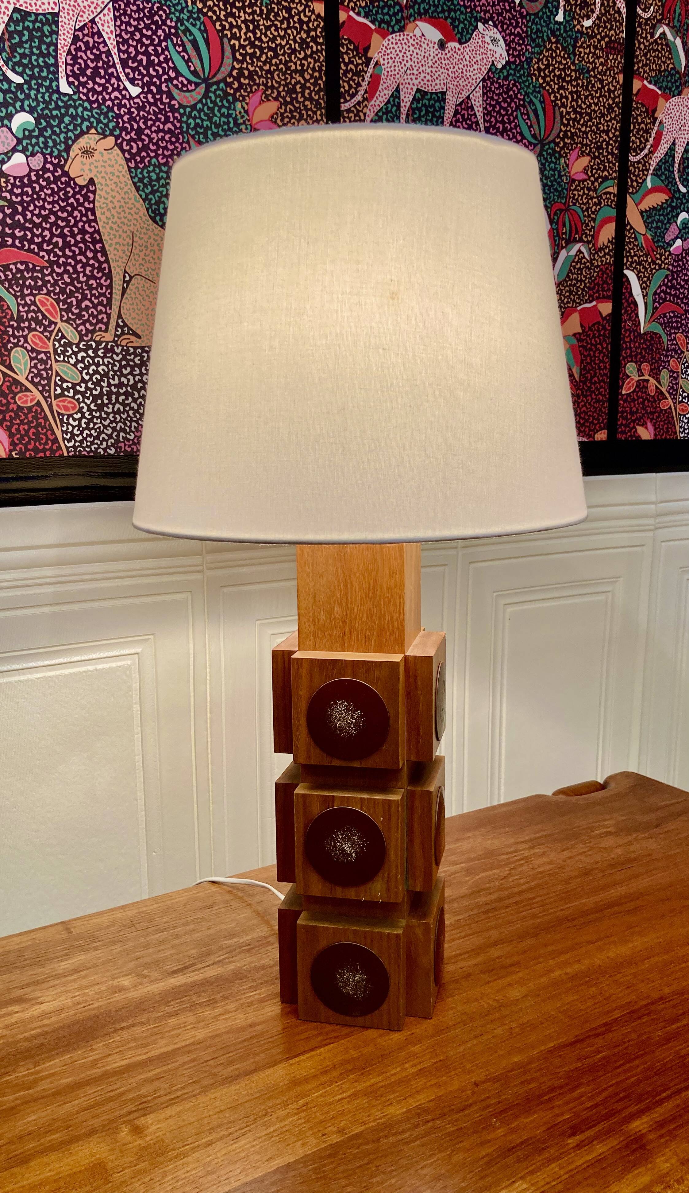 Teak lamp scandinavian design 1950
