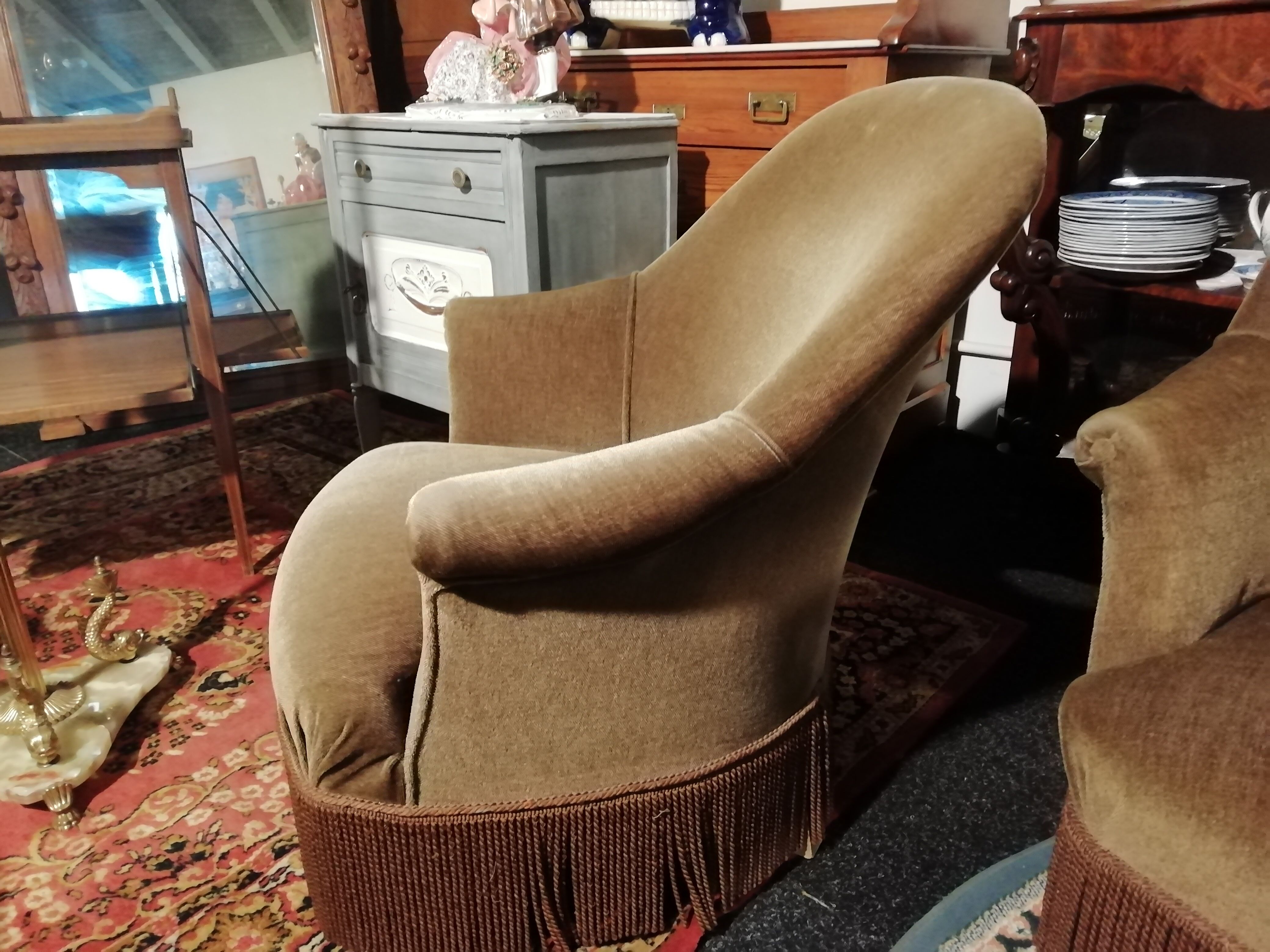 Paire de fauteuil Crapaud en velours