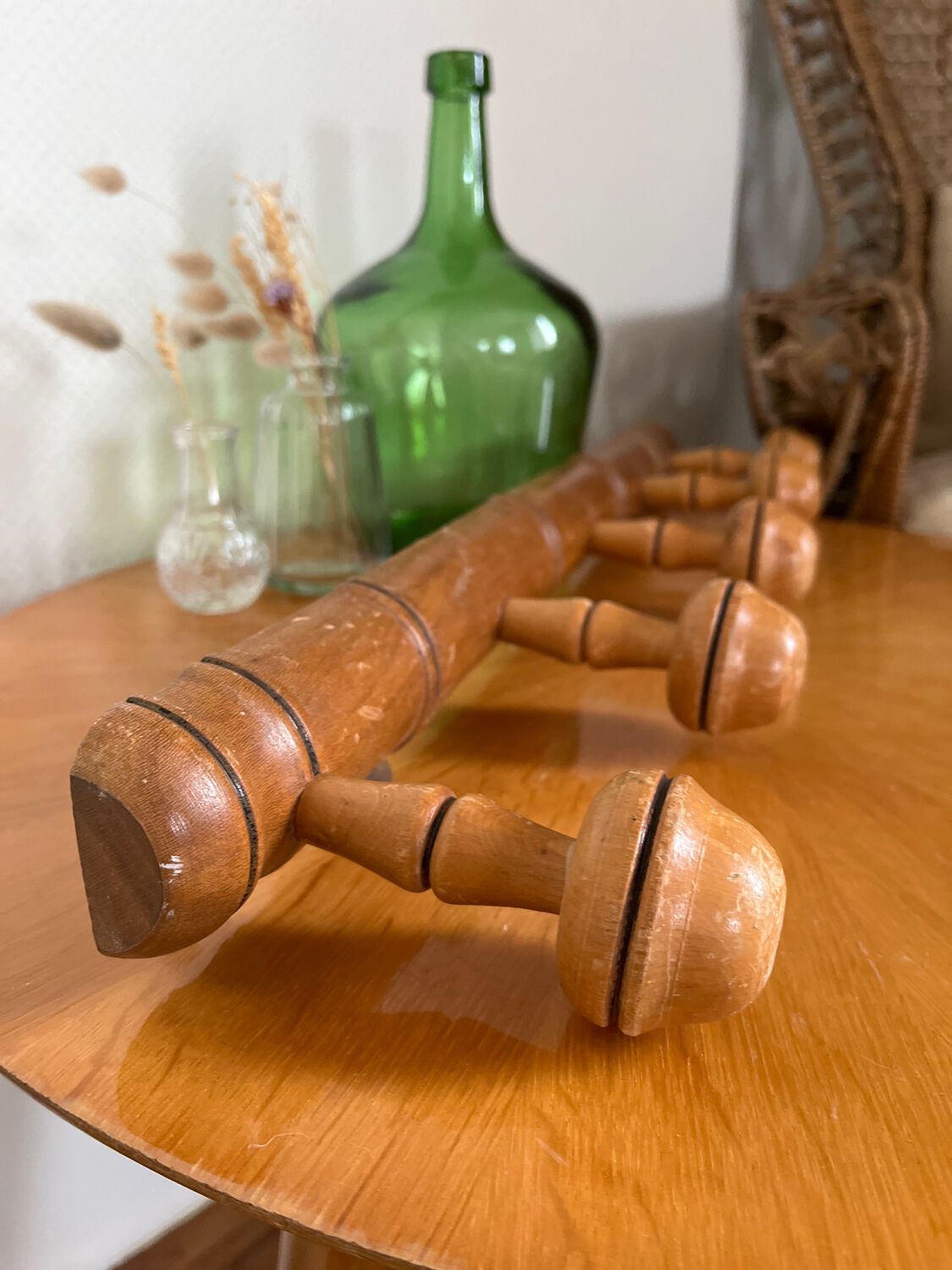 Coat rack hook in natural wood late 19th century