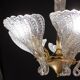 Elegant Murano Candlestick Iridescent Leaves