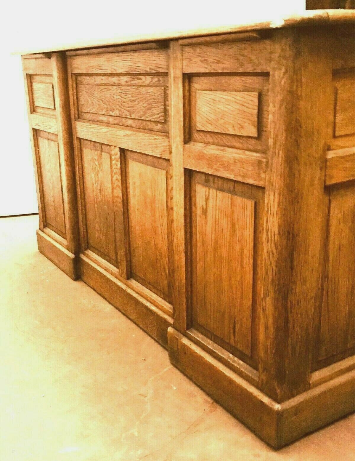 Flat desk with 20th century solid oak boxes