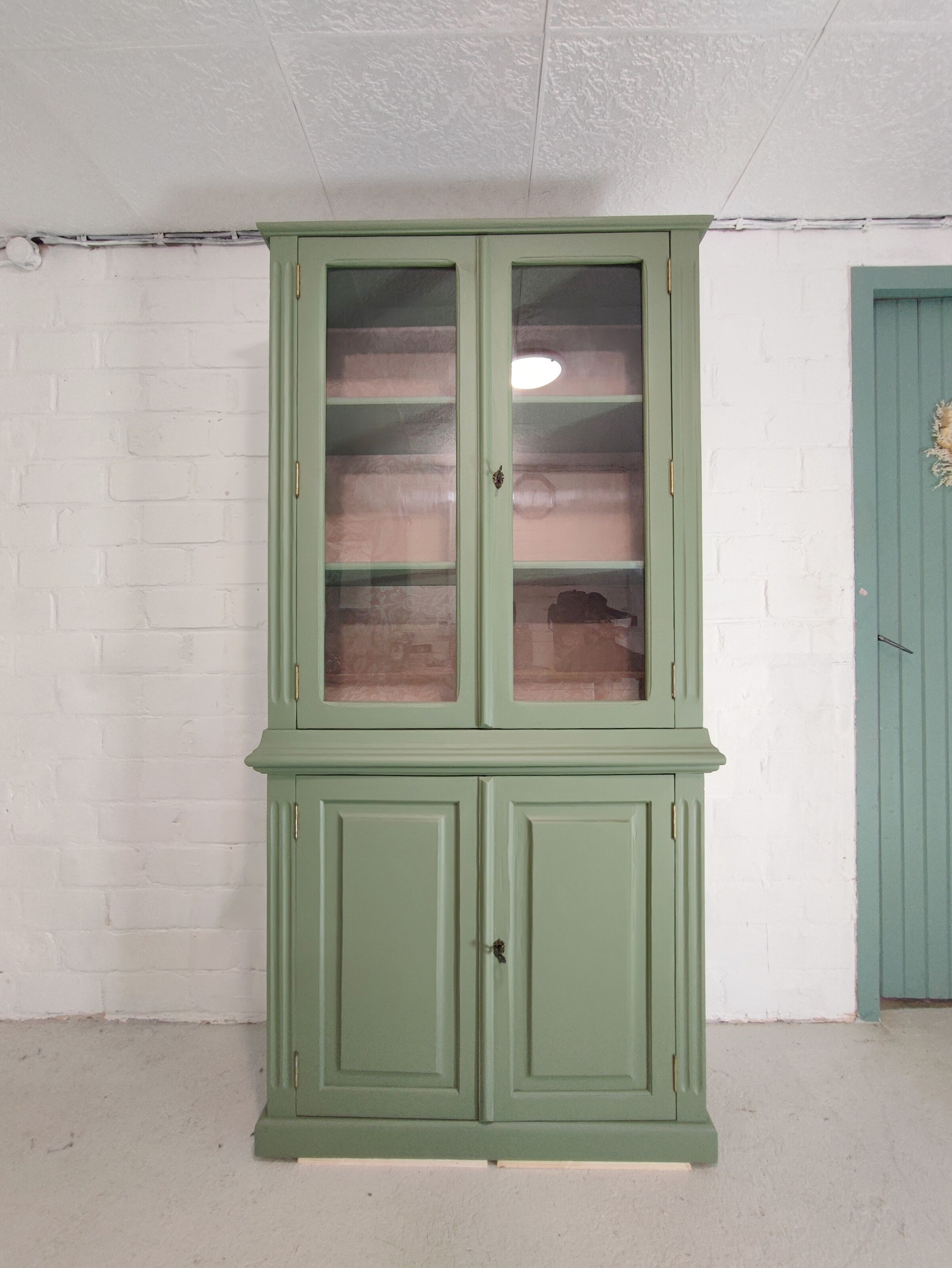 English green glazed sideboard