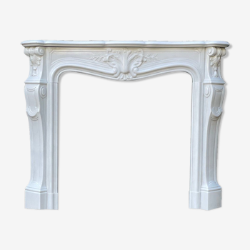 Louis XV style fireplace in Carrara marble