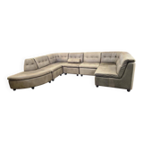 Vintage modular corner sofa in leather, 7 pieces