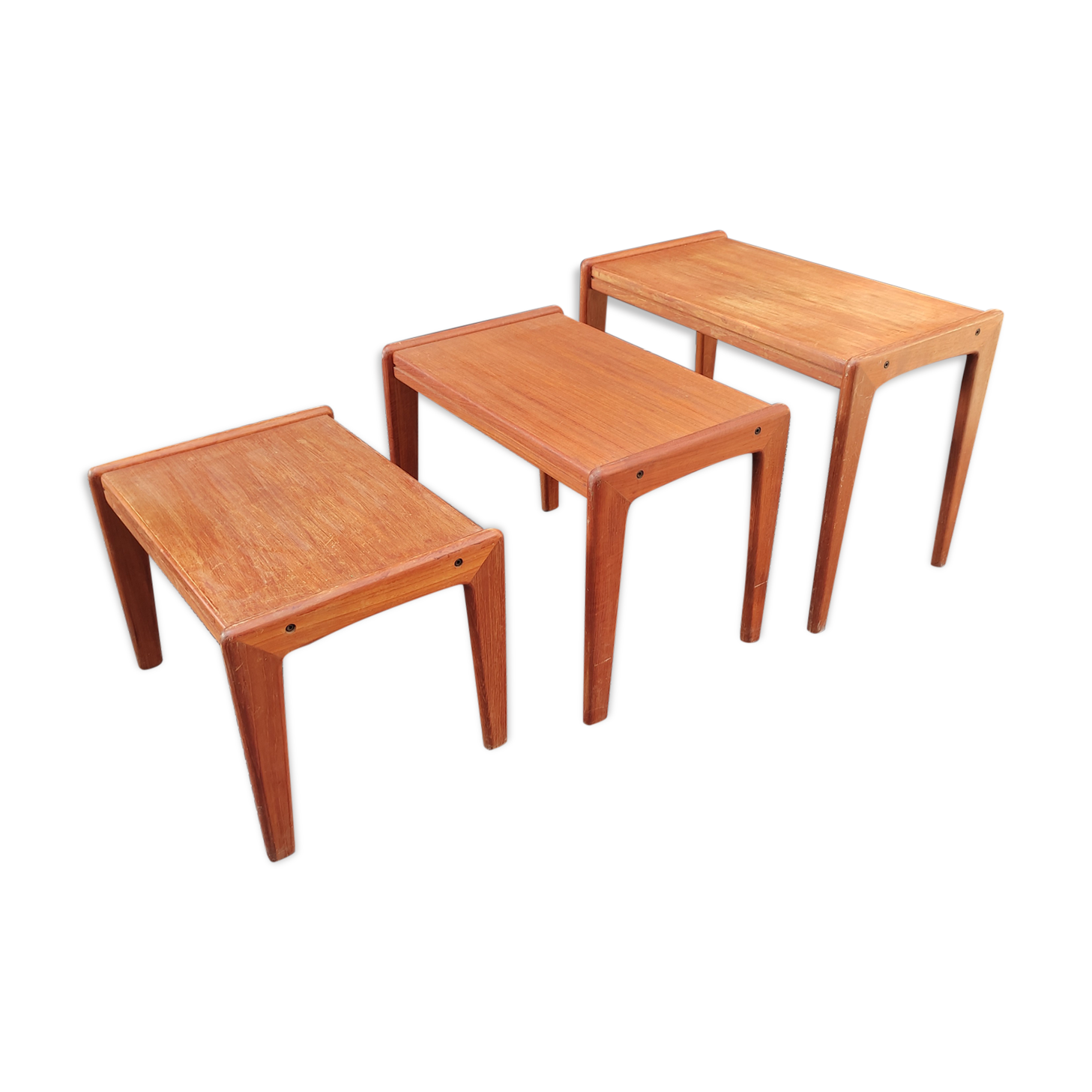 Scandinavian teak trundle tables