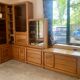 Corner buffet shelf in solid elm desmarchelier