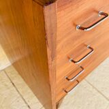Vintage walnut commode with tapered legs circa 1950s