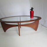 Astro oval coffee table in solid teak