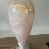 Pied de lampe en onyx rose et blanc
