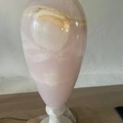 Pied de lampe en onyx rose et blanc