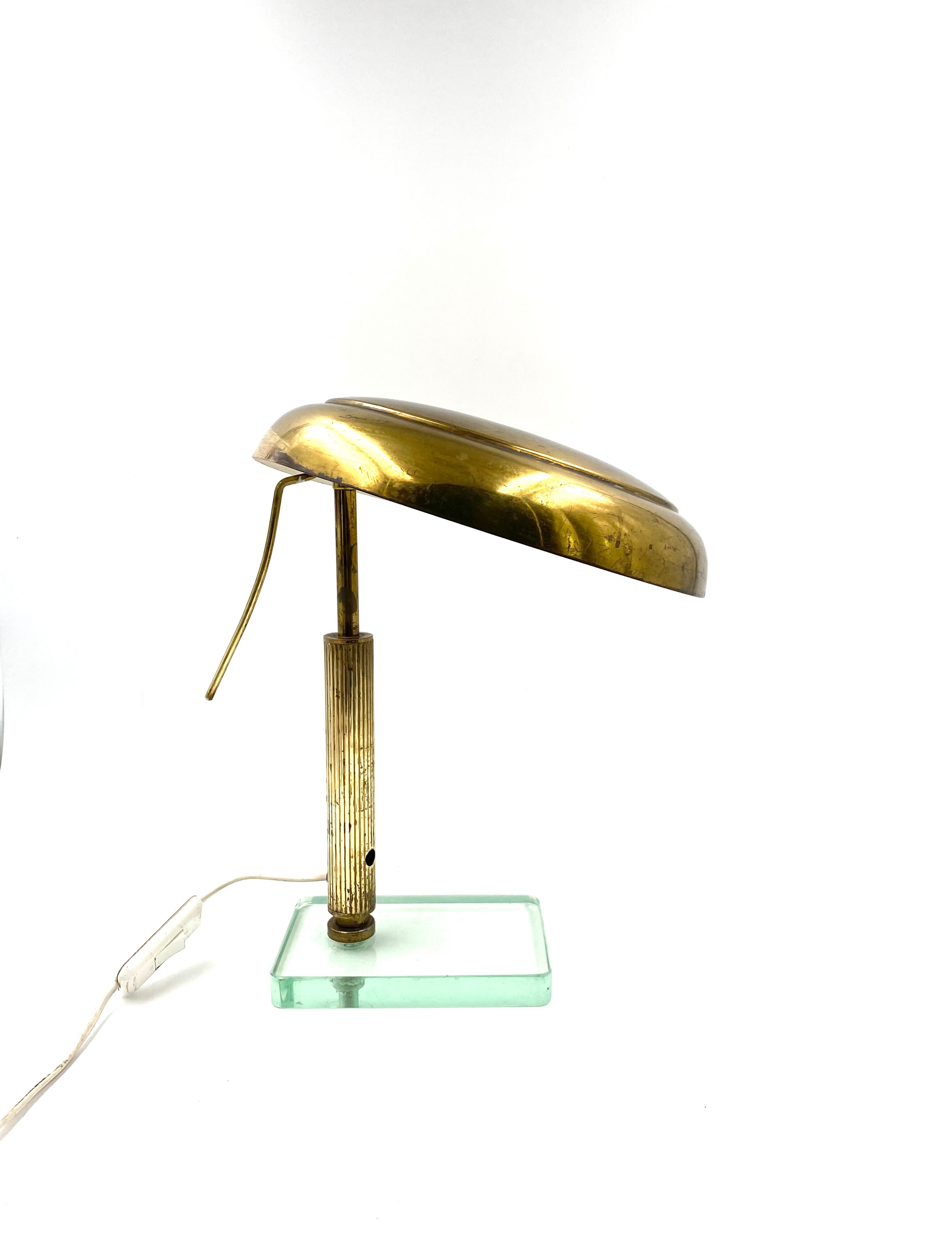 Brass table desk lamp, Fontana Arte, circa 1940