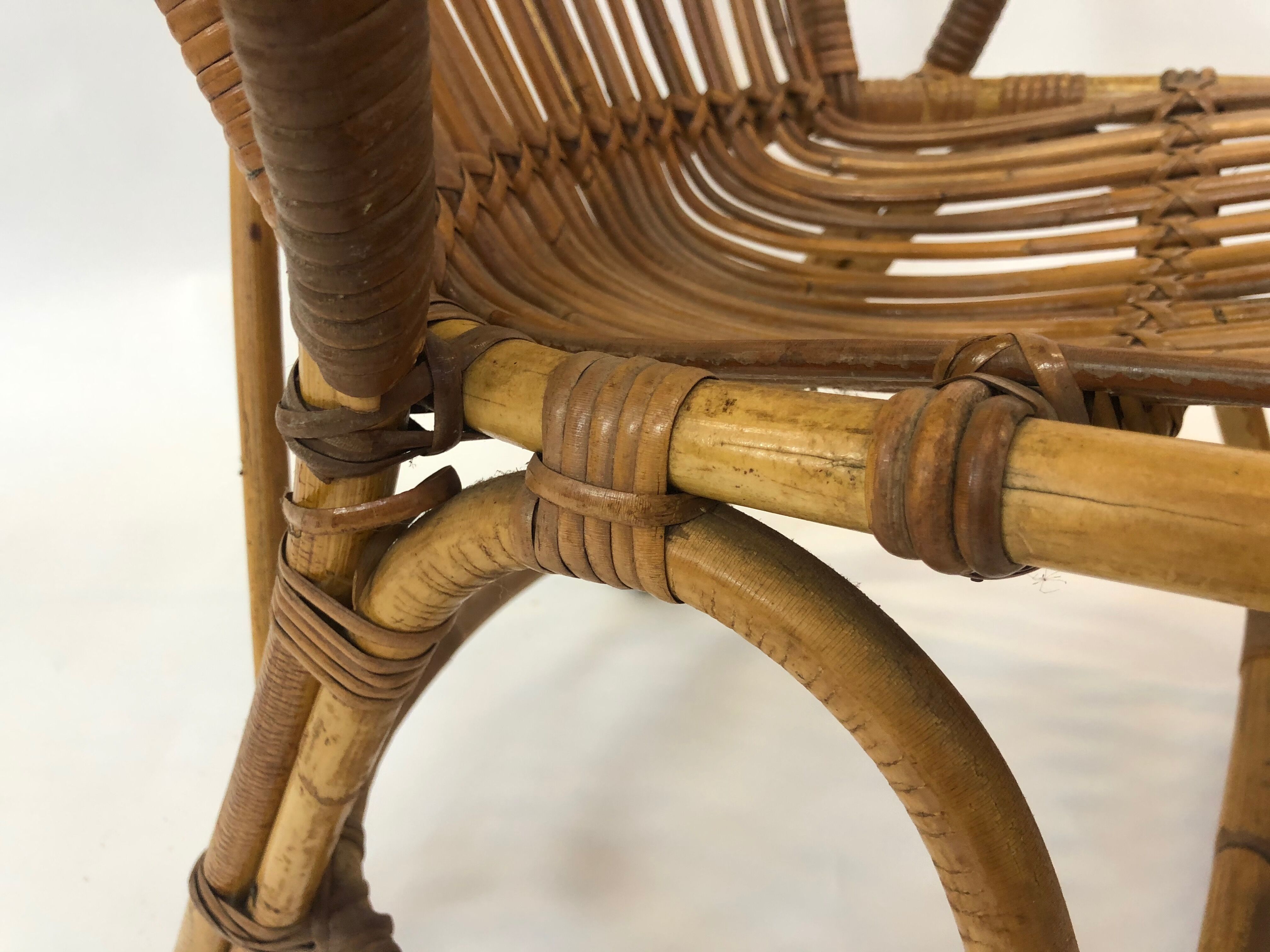 Van Rohe Noordwolde rattan chair, 1960