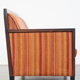 Canapé 2,5 places Art Déco en tissu coloré