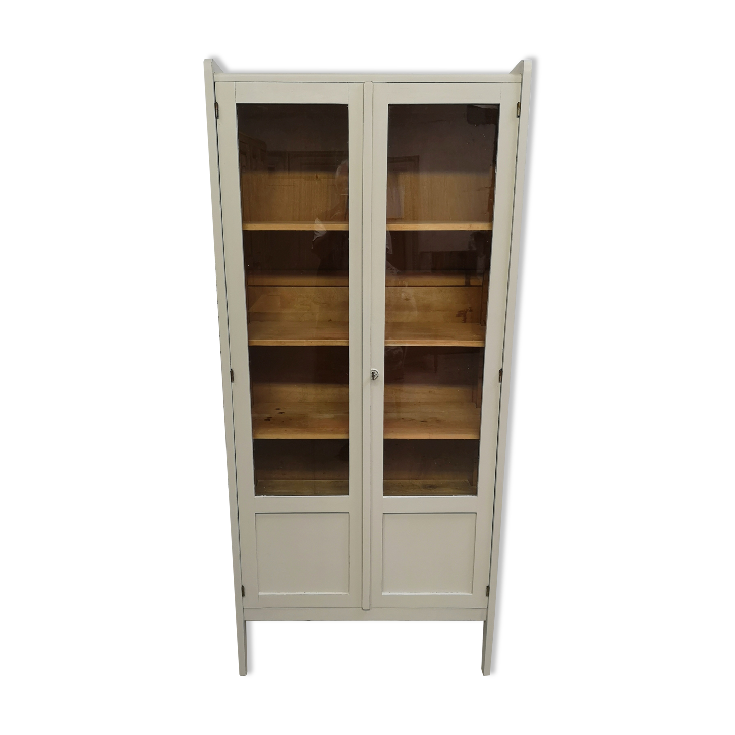 Showcase library aileron feet compass parisian 50 60 shabby patina