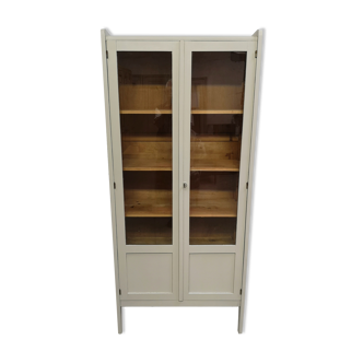Showcase library aileron feet compass parisian 50 60 shabby patina