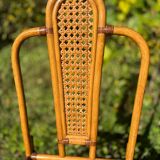 Set of two cane and rattan chairs