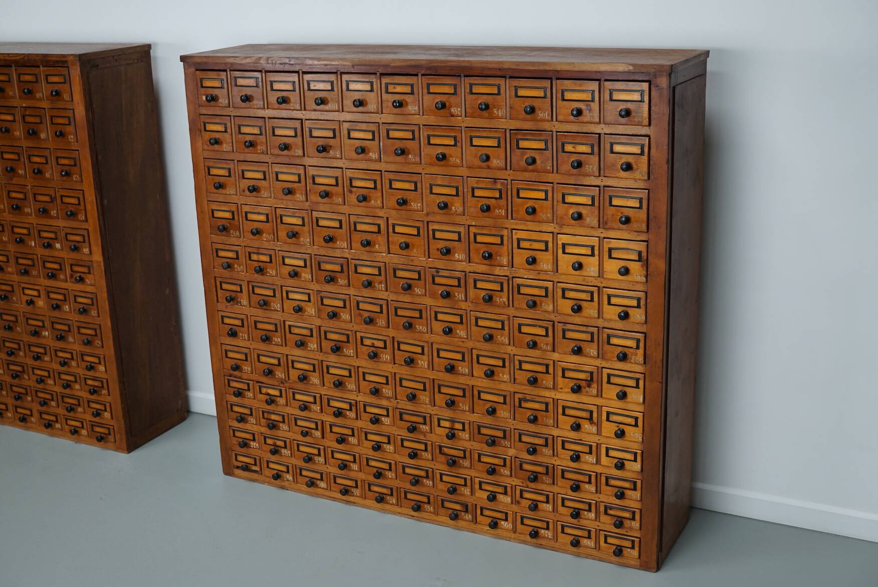 Dutch Industrial Pine Apothecary / Workshop Cabinet, circa 1930s