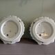 Two wall sconces in opal glass in the shape of seashells, Germany 1970