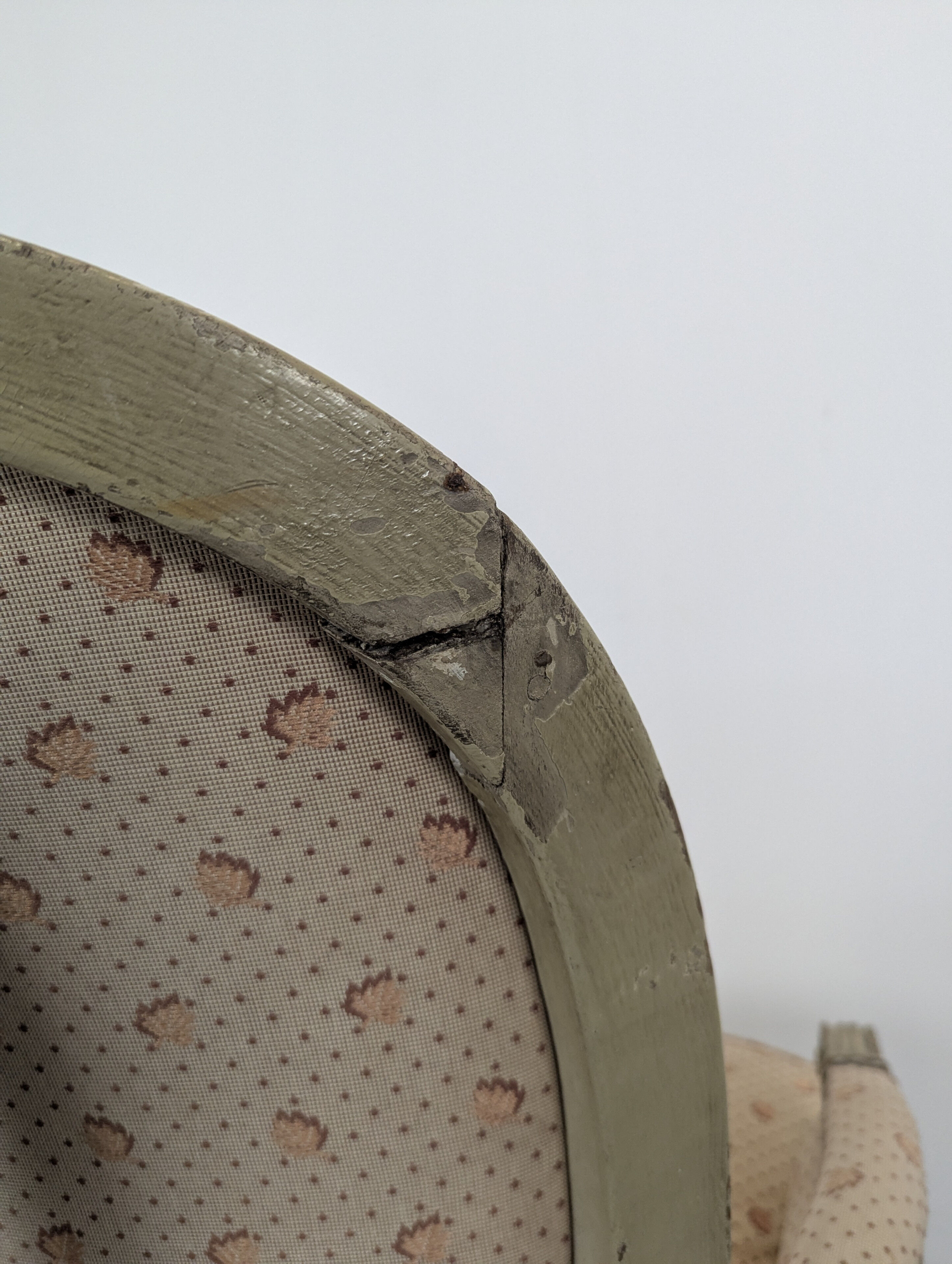 Louis XVI period bergère armchair with re-engraving