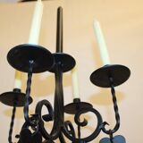 Black candle holder 5 heart candles sweden