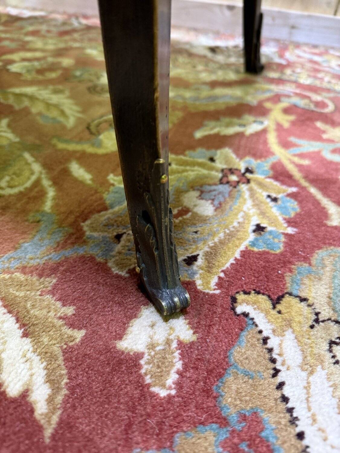 Louis XV style console table in blackened wood.