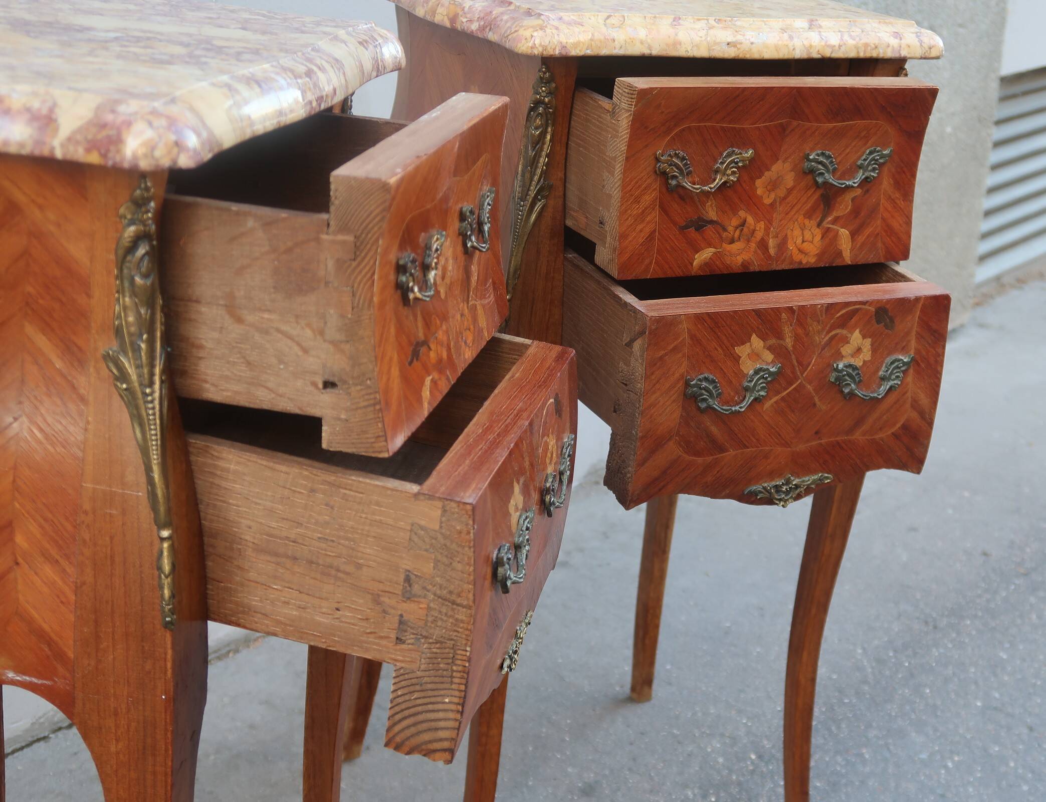 Pair of Louis XV style bedside tables