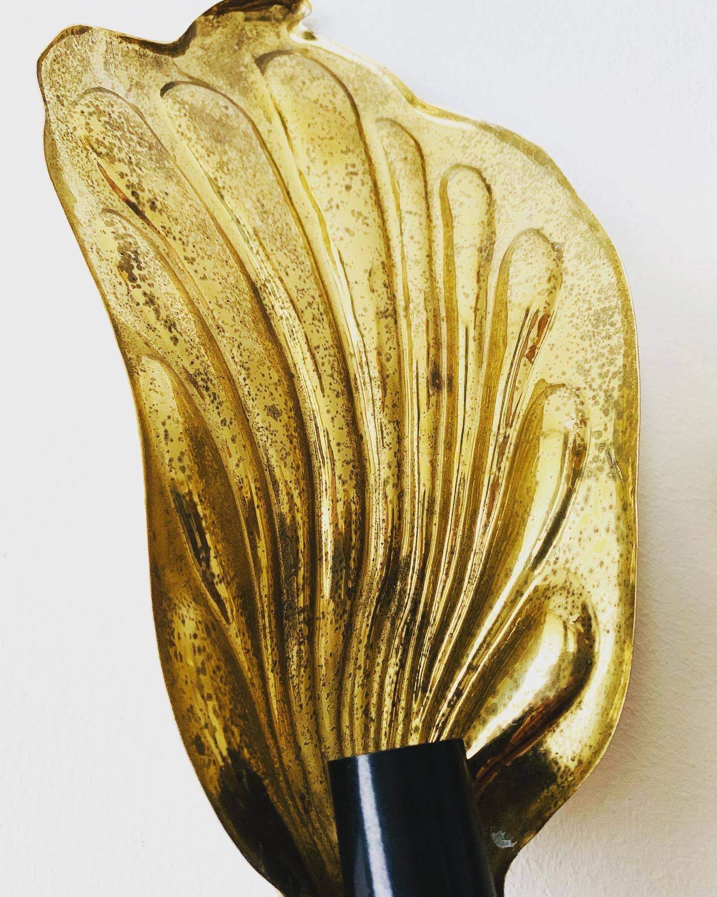 Italian Hollywood Regency Brass Sconce by Tommaso Barbi