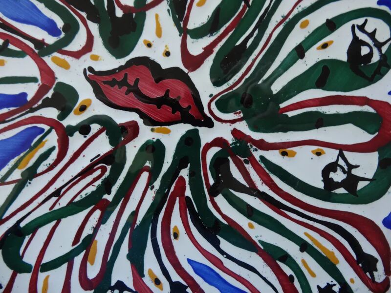 Salvador Dali: Mouth with a Thousand Eyes, original signed ceramic.