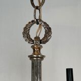 Neoclassical style chandelier in silver-plated metal by the house of Charles.