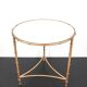 Vintage table / side table in gold metal with a mirrored top.